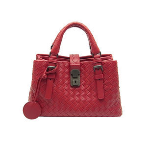 Bottega Veneta Baby Rome Leather Handbag Red